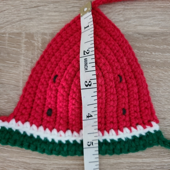 Sold. Watermelon bra, summer bralette, watermelon bikini top, crochet bikini top - Picture 7 of 9